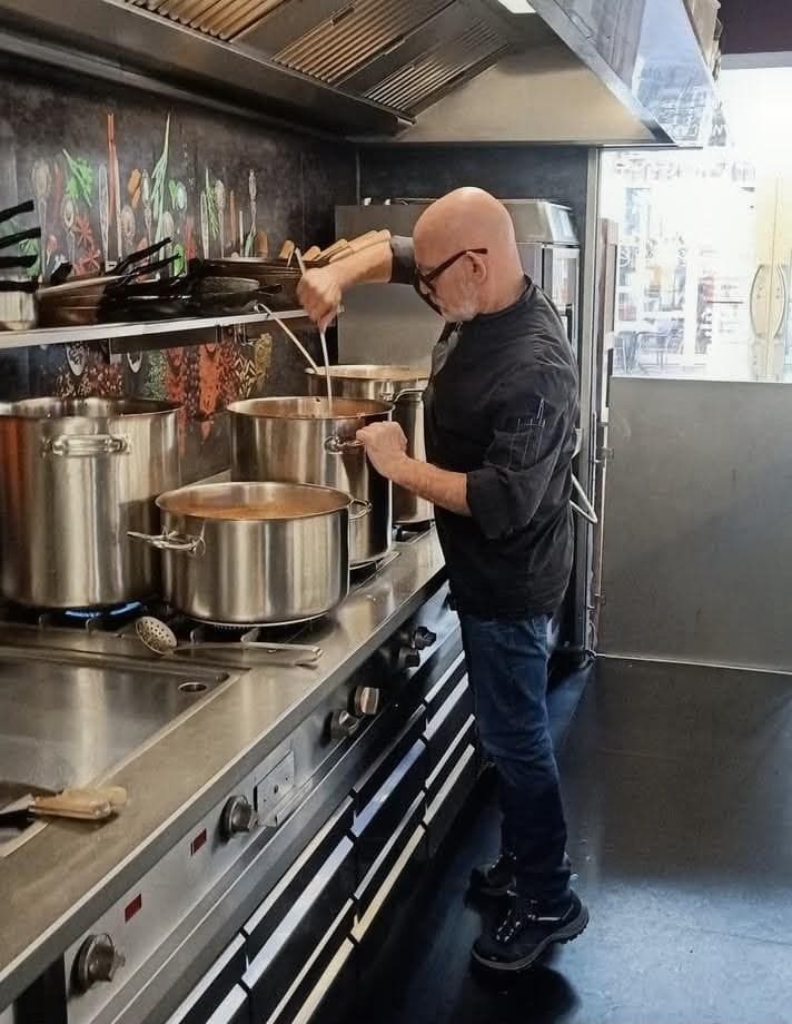 Jos Roijen at work in a professional kitchen